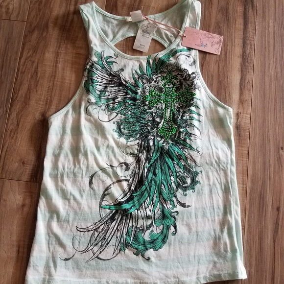 Buckle Tops - Buckle Angel Cross Tank NWT